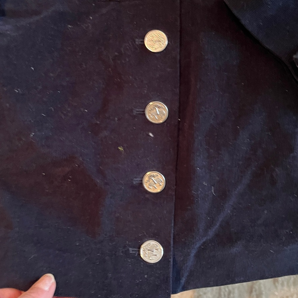 Women’s Navy Corduroy Blazer Silver Button Detail - Picture 8 of 12